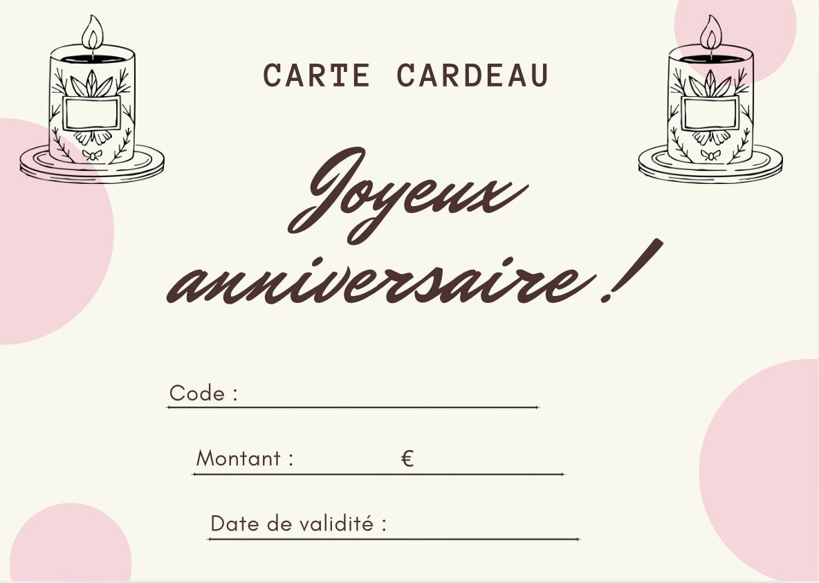 Carte cadeau anniversaire