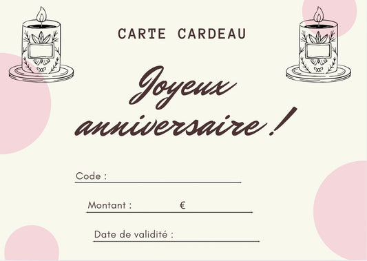 Carte cadeau anniversaire
